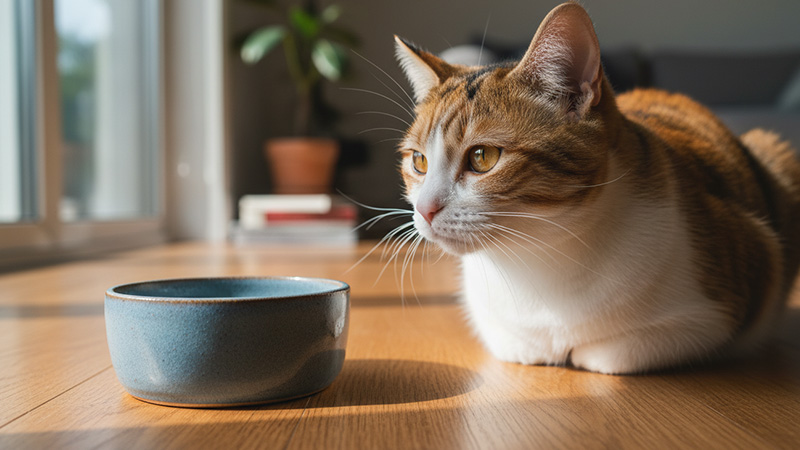 水を飲まない三毛猫